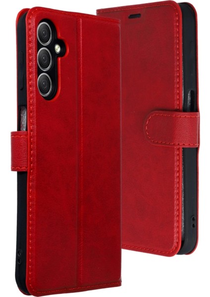 Newface Samsung Galaxy A24 4g Kılıf Trend S Plus Kapaklı Kılıf - Kırmızı modelleri