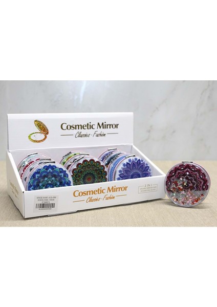 Mandala Desenli Hareketli Sulu El Aynası