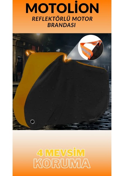 Bisan Troy 100 Uyumlu Motosiklet Brandası Turuncu Üstlü Siyah Renkli Örtü fiyatları