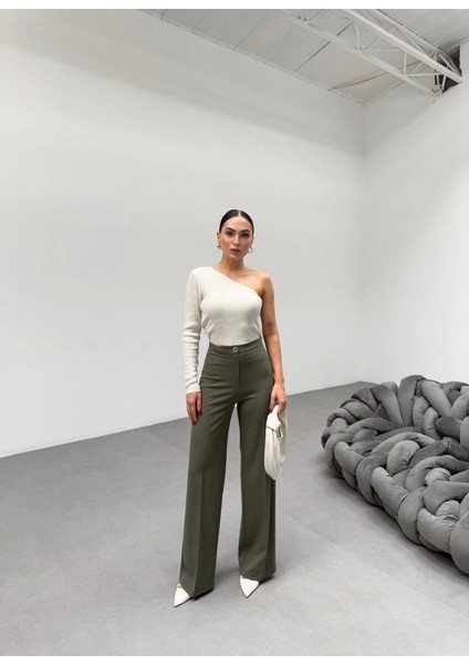 230 gr Poly Viscose Lycra Metal Düğme Palazzo Pantolon fırsatları