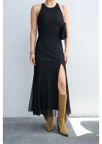 Tül Elbise - Siyah