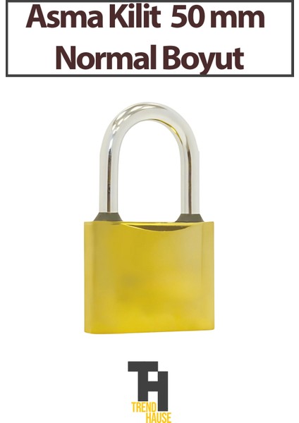 Asma Kilit Sarı 50 mm Normal Boyut