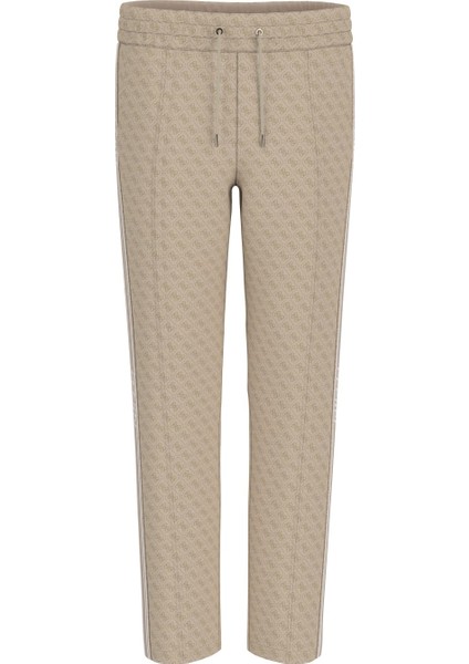 Erkek Parimo Regular Fit Monogram Desenli Aktif Eşofman Altı - Bej