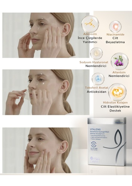 Beauugreen (1 Adet) Glutatyon Hidrojel Maske | Korean Cosmetics - Glutathione Hydrogel Mask (Tekli) modelleri