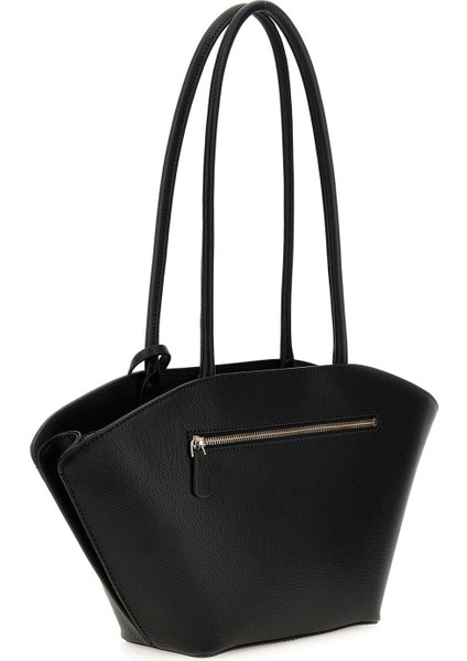 Kadın Kalp Aksesuarlı Kanat Detaylı Tote Çanta - Siyah fiyatları