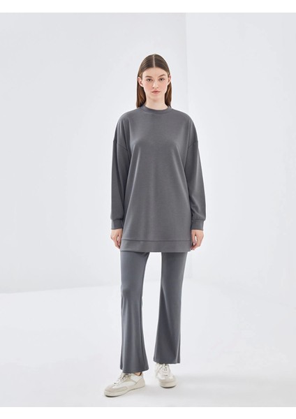 Lcw Modest Gri Beli Lastikli Ispanyol Paça Kadın Eşofman Altı