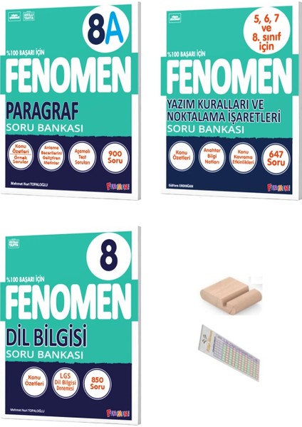 8.sınıf 8 A Paragraf Dilbilgisi Yazım Kuralları Soru 2025-2026 +Çözüm Ayracı+Telefon Tutucu