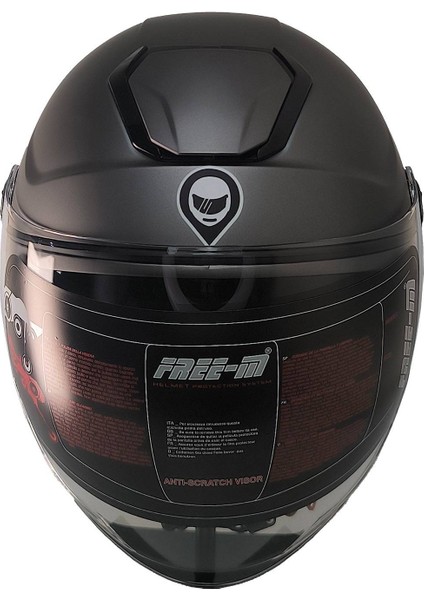 Motosiklet ve Bisiklet Kaskı Yarım Arka Reflektörlü Güneş Vizörlü Kask Mat Grey fiyatları