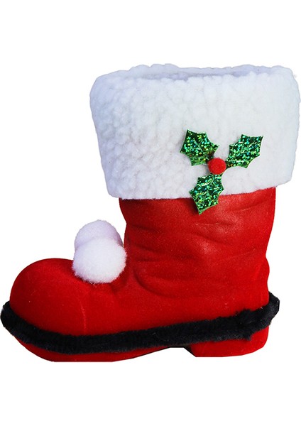 Yılbaşı Süsü Peluşlu Mini Bot Kırmızı 15 cm