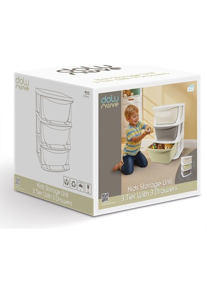 3 Katlı 3 Çekmeceli Saklama Ünitesi -Dolu Oyuncak fırsatları
