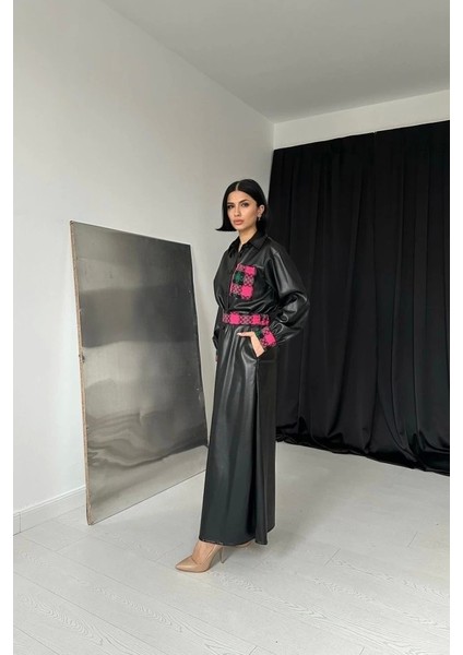 Siyah Garnili Etekli Deri Takım fiyatları