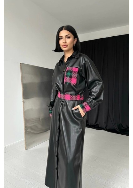 Siyah Garnili Etekli Deri Takım modelleri