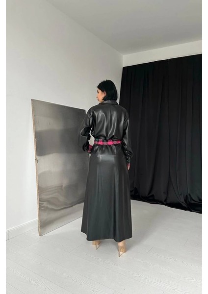 Siyah Garnili Etekli Deri Takım fırsatları