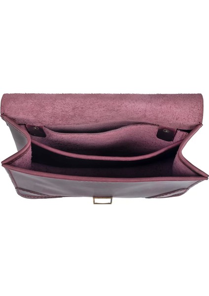 Isme Özel Günlük Orta Boy Omuz Çantası - %100 Crazy Deri - AC03002 - Bordo fırsatları