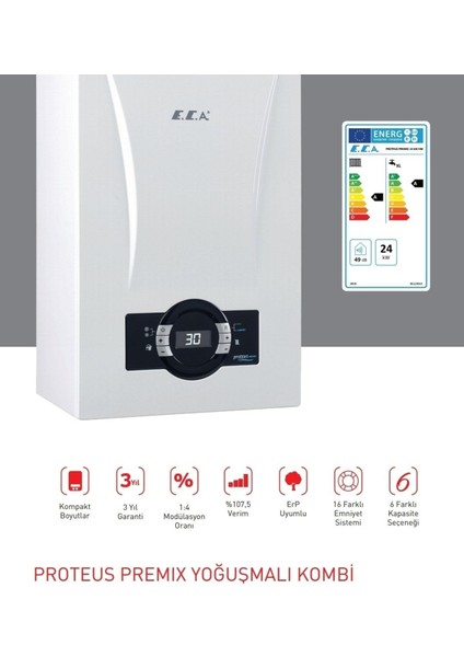 Kombi Proteus Premix 24 Kw Tam Yoğuşmalı Kombi
