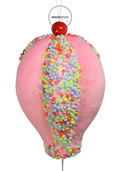 Yılbaşı Süsü Şekerlemeli Hava Balonu Pembe 30 cm fiyatları