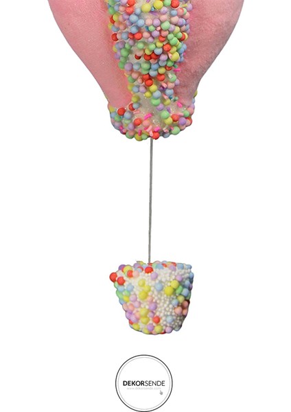 Yılbaşı Süsü Şekerlemeli Hava Balonu Pembe 30 cm modelleri