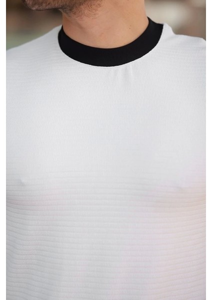 Erkek Bisiklet Yaka Örme Pamuklu Kumaş Kısa Kollu T-Shirt modelleri