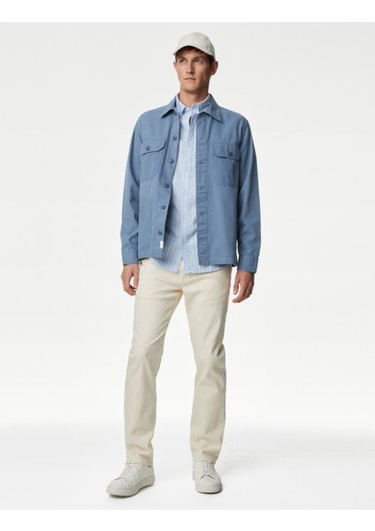 Saf Pamuklu Çizgili Oxford Gömlek fiyatları