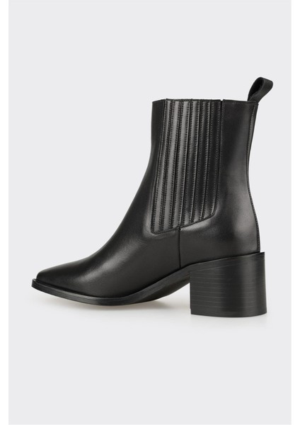 Siyah Deri Kadın Klasik Bot modelleri