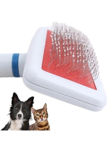 Buffer® Paslanmaz Evcil Hayvan Kedi Köpek Tüy Tarama Toplama Fırçası Kolay Temizlenir Bakım Aleti