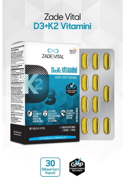 D3 + K2 Vitamini Içeren Takviye Edici Gıda 30 Yumuşak Kapsül fiyatları
