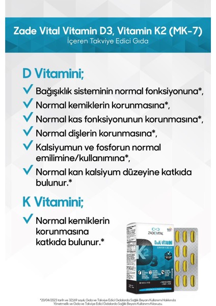 D3 + K2 Vitamini Içeren Takviye Edici Gıda 30 Yumuşak Kapsül modelleri