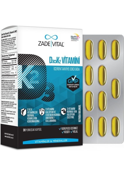 D3 + K2 Vitamini Içeren Takviye Edici Gıda 30 Yumuşak Kapsül