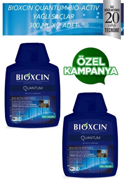 Quantum Bio Activ Şampuan Yağlı Saçlar Için 300 ml x 2 Adet