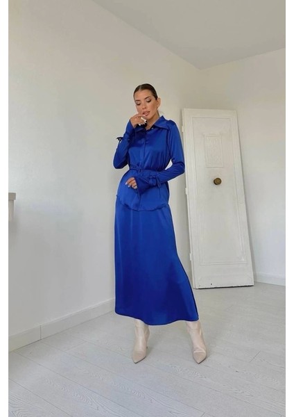 Saks Biyeli Gömlek ve Etek Takım fiyatları