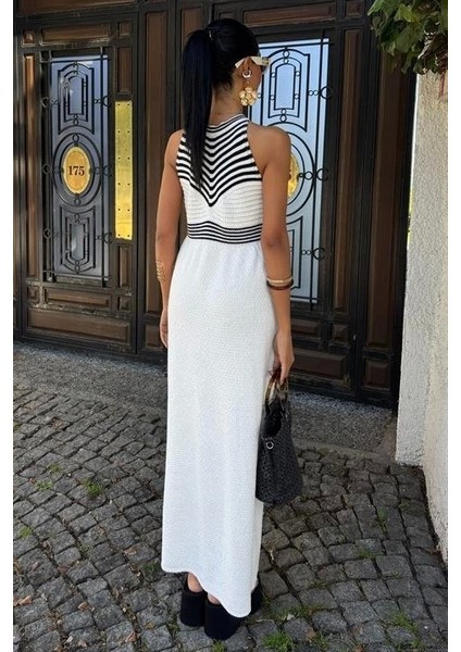 Roba Çizgili Uzun Triko Elbise 2858 fırsatları