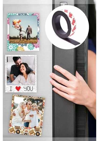 Yapışkanlı Şerit Mıknatıs Magnet Kes Kullan Güçlü Sağlam Rulo Çıkarılması Kolay Siyah 2cm x 1 mt
