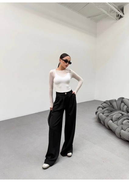 230 gr Poly Viscose Full Lycra Pi̇leli̇ Palazzo Pantolon modelleri