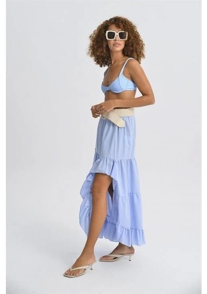 Audrey Fıfrlı Yırtmaç Detay Etek 4037 indirimleri