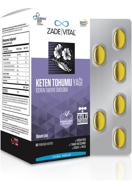 Keten Tohumu Yağı 625 Mg 60 Kapsül