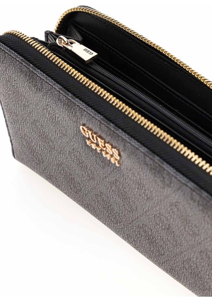 Brenton Kadın Fermuarlı Uzun Cüzdan - Antrasit modelleri