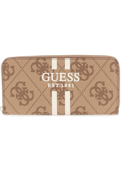 Kadın Laurel Logolu Fermuarlı Cüzdan - Kahverengi