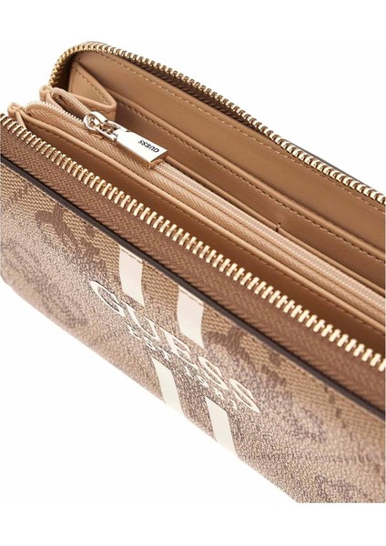 Kadın Laurel Logolu Fermuarlı Cüzdan - Kahverengi fiyatları