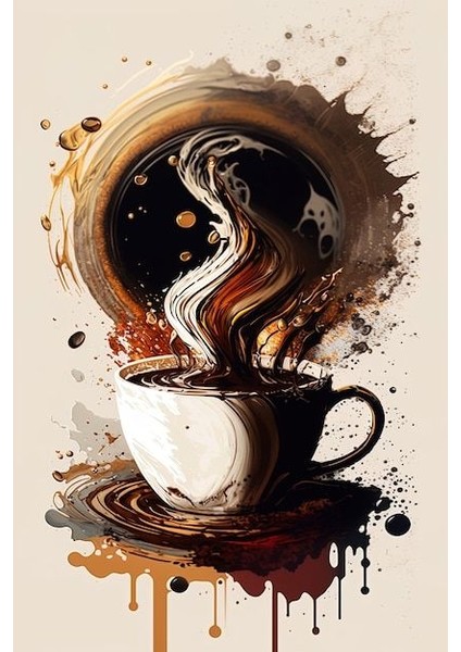 Sanatsal Kahve Portresi Ev Duvar Salon Güzellik Salonu Ofis Dükkan Dekarasyon Kanvas Tablo fiyatları