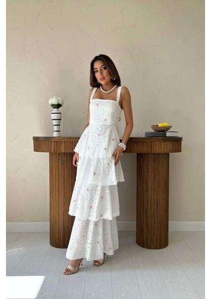 Pembe Kat Kat Arkası Bağlamalı Elbise fiyatları