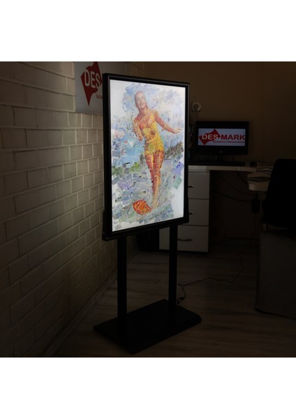 B2 50X70 Neolight LED Işıklı Reklam Panosu - Sac Tabanlı LED Poster Pano - Işıklı Çift Taraflı Pano fiyatları