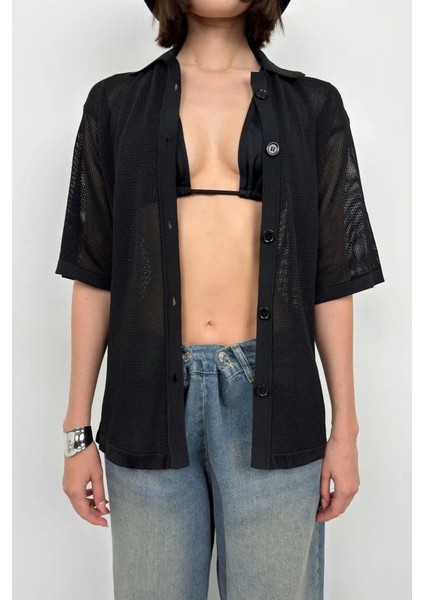 Polo Yaka Fileli Bluz modelleri