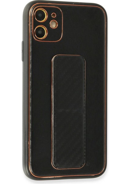 Newface iPhone 12 Kılıf Coco Karbon Standlı Kapak - Siyah fiyatları