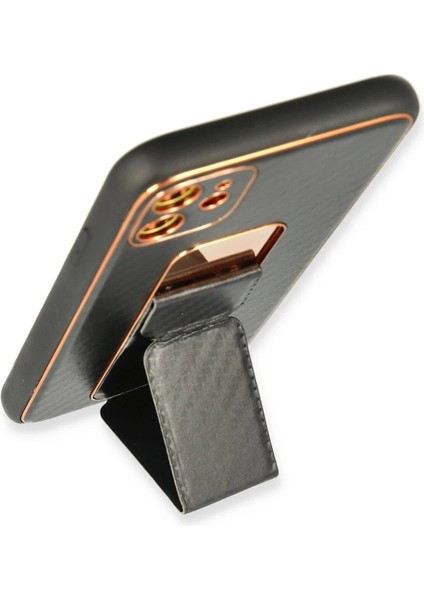 Newface iPhone 12 Kılıf Coco Karbon Standlı Kapak - Siyah fırsatları