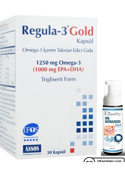 Regula-3 Gold Omega-3 1250 Mg 30 Kapsül + Diş Beyazlatıcı Köpük Hediye