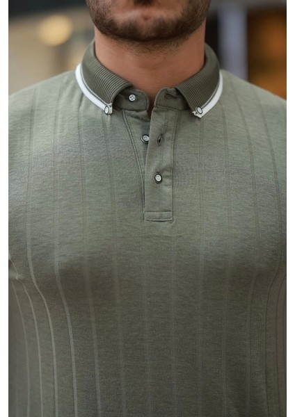 Erkek Düğme Yakalı Jakar Kumaş Kısa Kollu Tişört modelleri