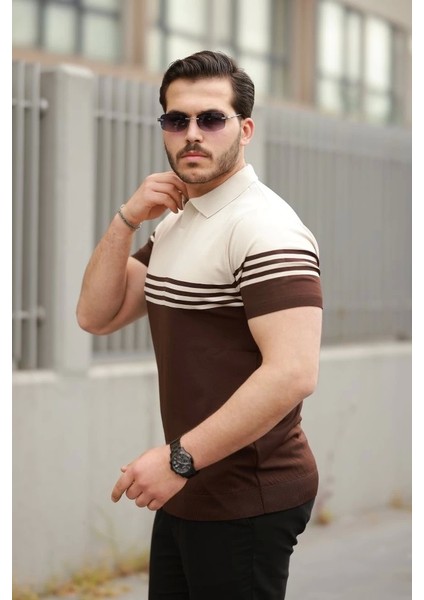 Erkek Yakalı Parça Renk Kısa Kollu T-Shirt fiyatları