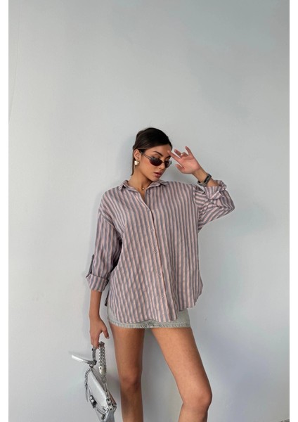 Çizgili Gömlekketen - Antrasit