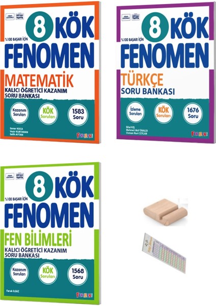 8.sınıf Kök Türkçe Matematik Fen Soru Bankası 2025-2026 +Çözüm Ayracı+Telefon Tutucu