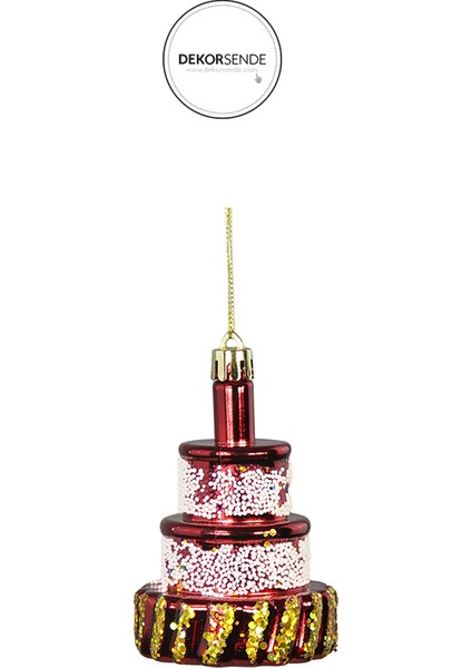 Yılbaşı Süsü 3'lü Pasta Kırmızı 8 cm fiyatları